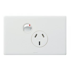 HPM Excel Life Single Horizontal Socket - White